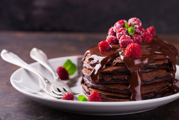 Healthy Chocolate Banana Pancake Stack
